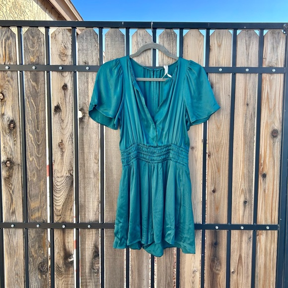 ANTHROPOLOGIE Somerset Romper in Dark Turquoise - Picture 6 of 7